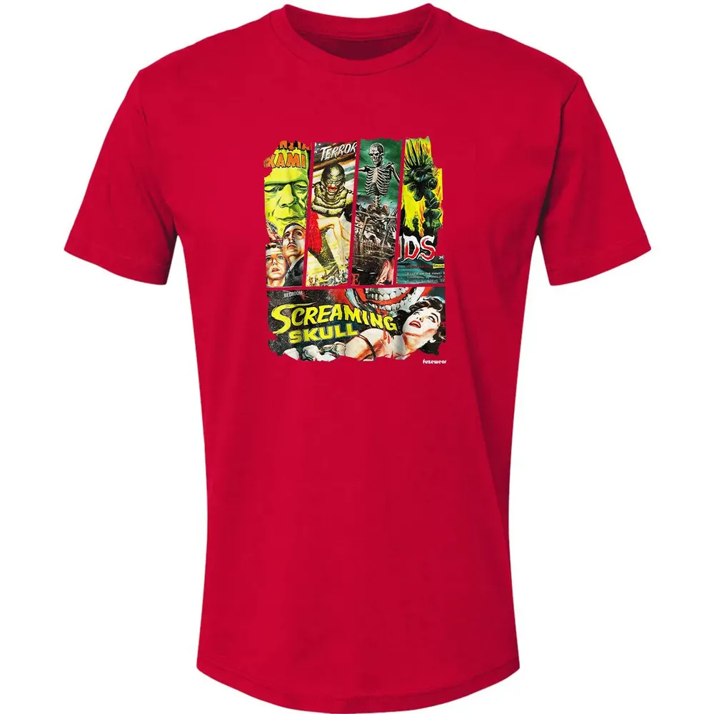 Vintage Style Sci Fi Horror Movie Poster Collage Premium Unisex T-shirt - 6