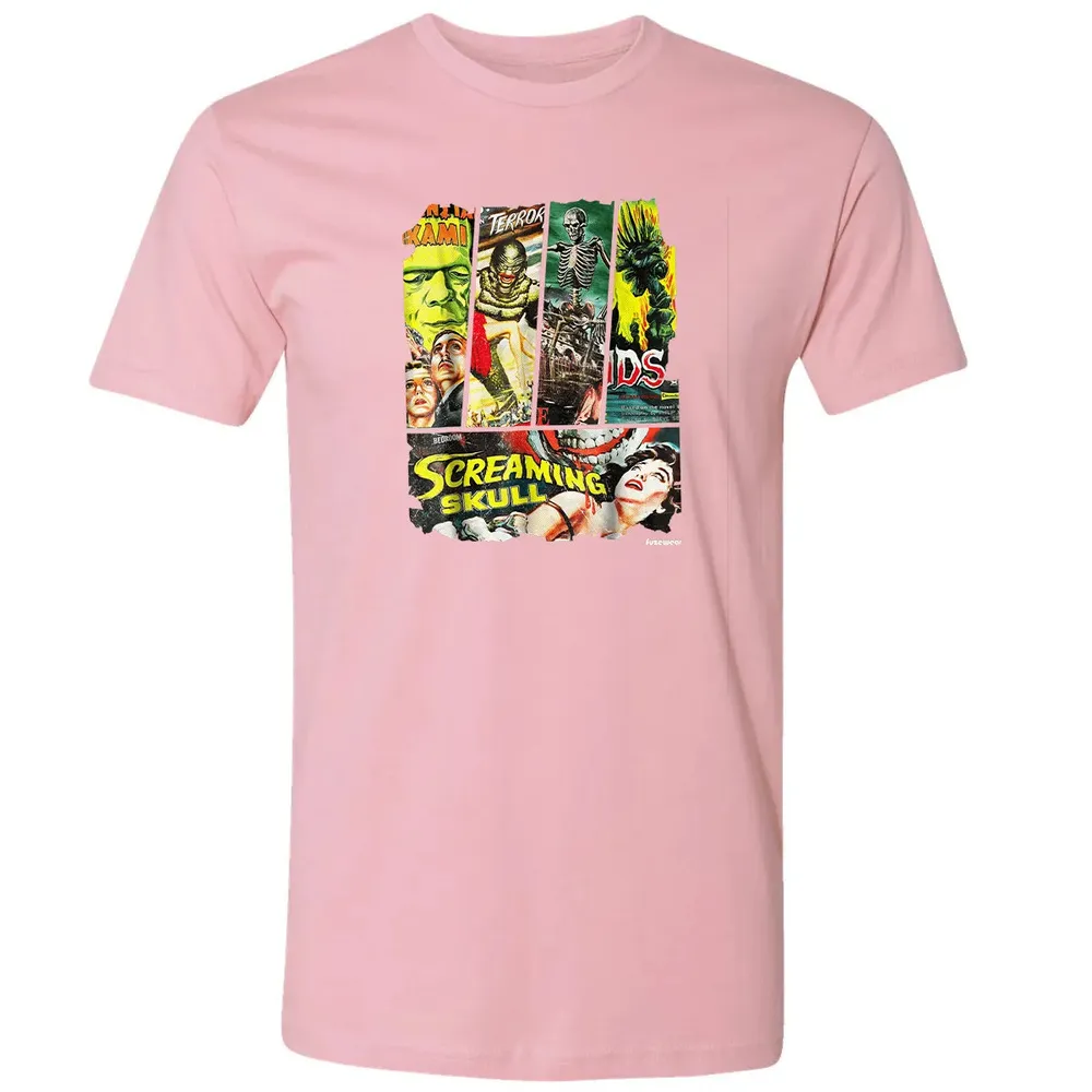 Vintage Style Sci Fi Horror Movie Poster Collage Premium Unisex T-shirt - 3