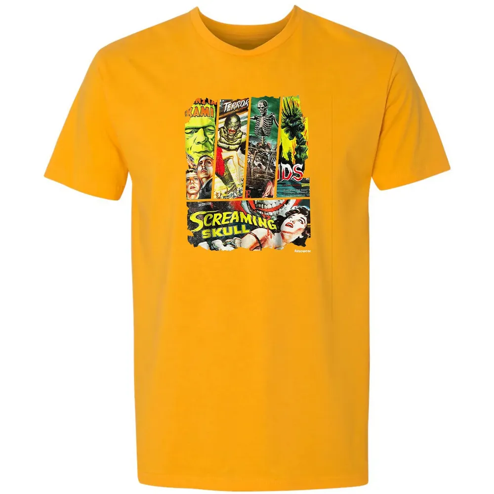 Vintage Style Sci Fi Horror Movie Poster Collage Premium Unisex T-shirt - 11