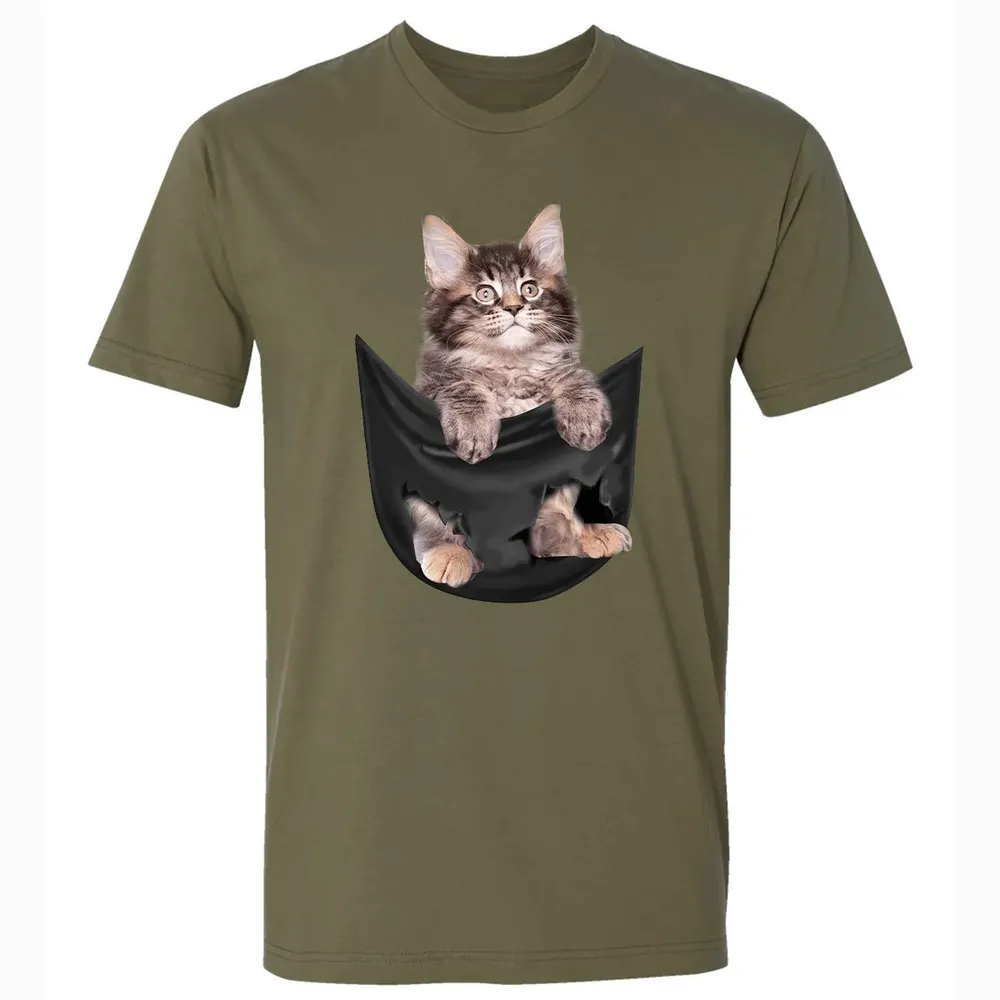 Maine Coon in pocket Premium Unisex T-shirt - 5