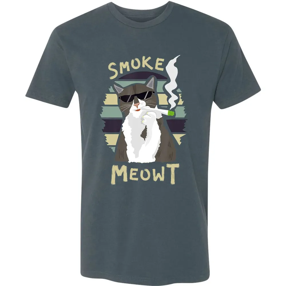 420 Cat Smoking Weed Kitten Cannabis  Gift Women Men Premium Unisex T-shirt - 14