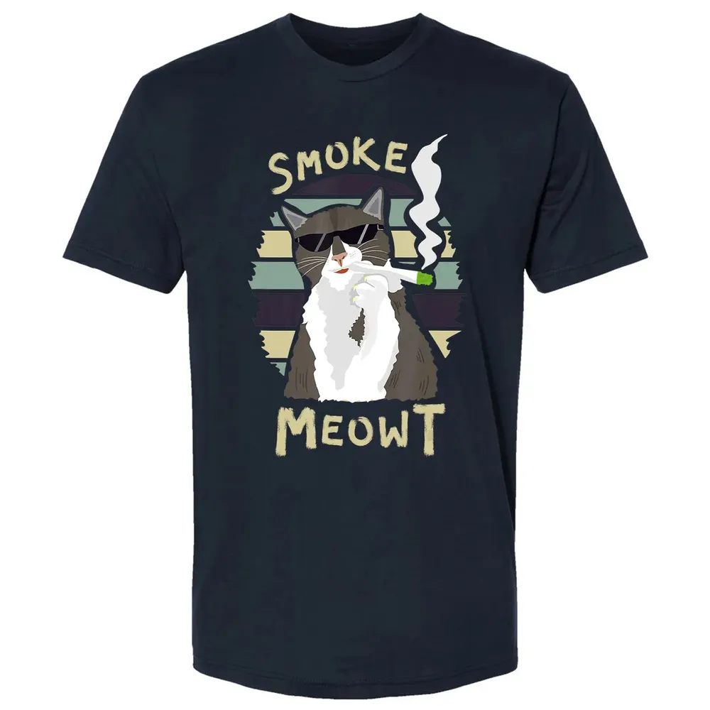 420 Cat Smoking Weed Kitten Cannabis  Gift Women Men Premium Unisex T-shirt - 2