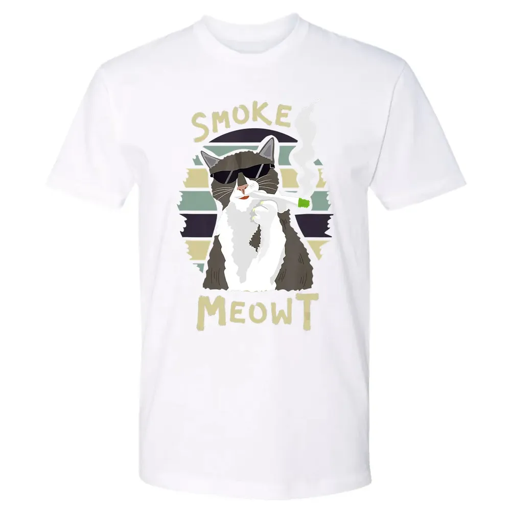 420 Cat Smoking Weed Kitten Cannabis  Gift Women Men Premium Unisex T-shirt - 4