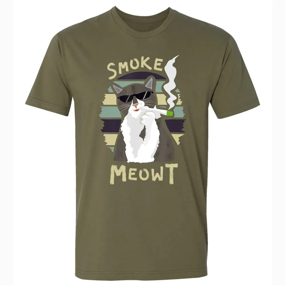 420 Cat Smoking Weed Kitten Cannabis  Gift Women Men Premium Unisex T-shirt - 5