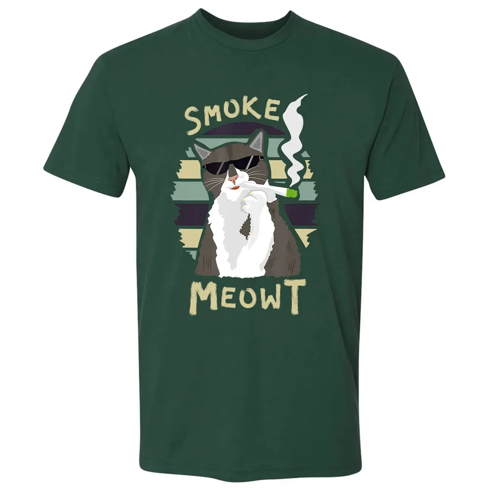 420 Cat Smoking Weed Kitten Cannabis  Gift Women Men Premium Unisex T-shirt - 12