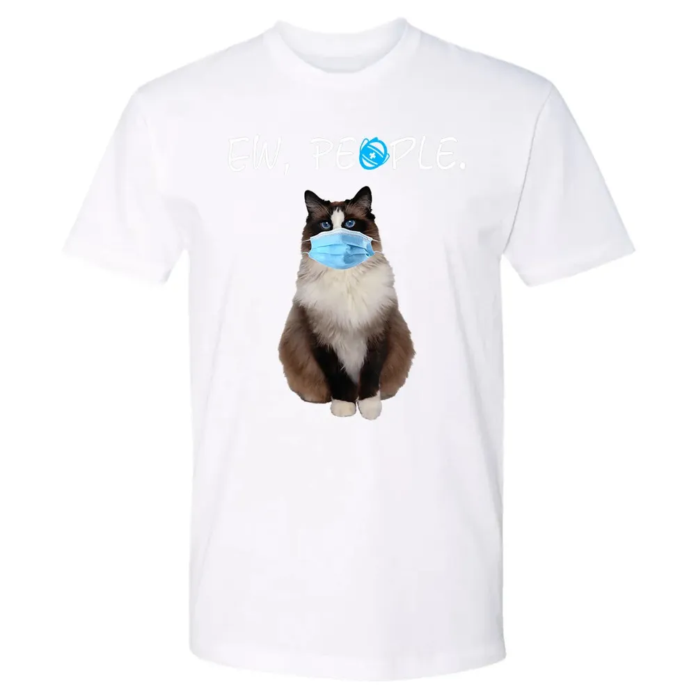 Ragdoll Cat Ew People Cat Wearing A Face Mask Premium Unisex T-shirt - 4