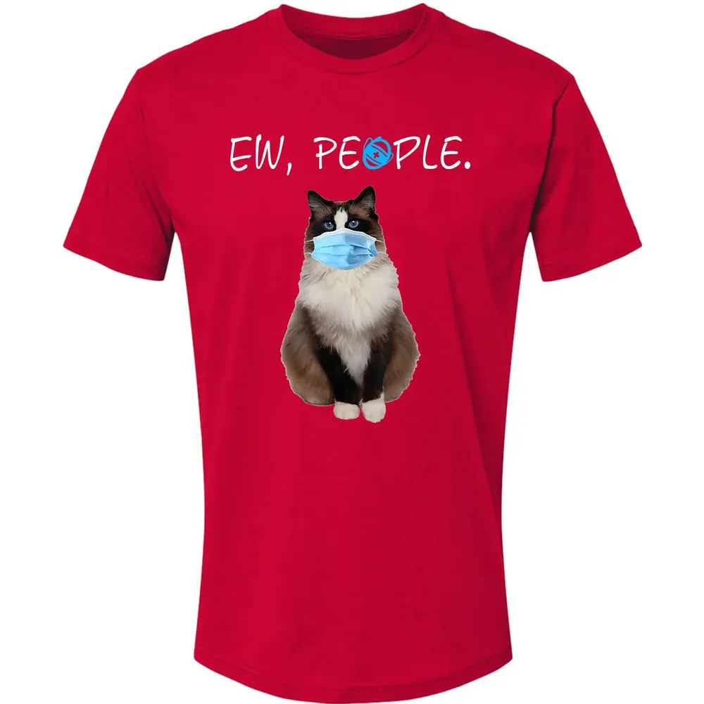 Ragdoll Cat Ew People Cat Wearing A Face Mask Premium Unisex T-shirt - 6