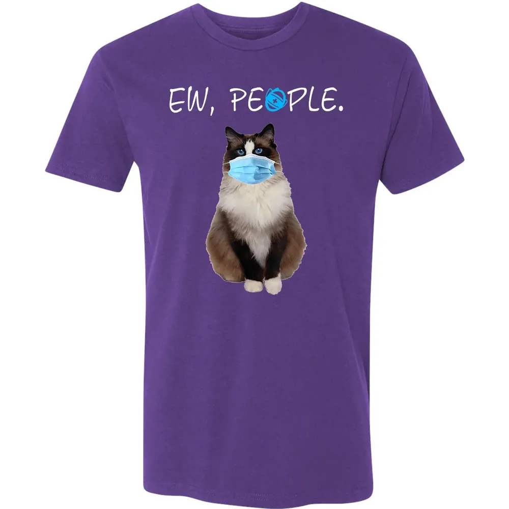 Ragdoll Cat Ew People Cat Wearing A Face Mask Premium Unisex T-shirt - 7