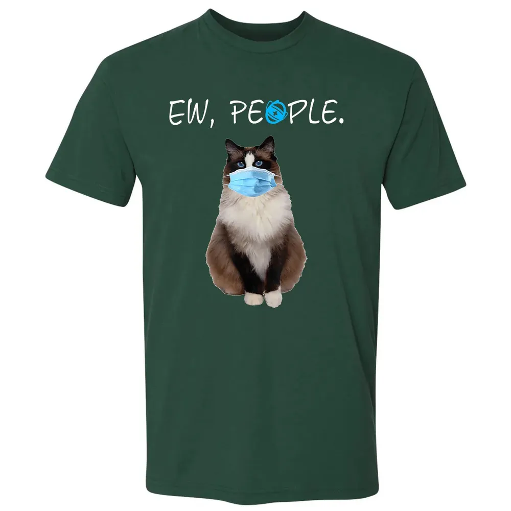 Ragdoll Cat Ew People Cat Wearing A Face Mask Premium Unisex T-shirt - 12