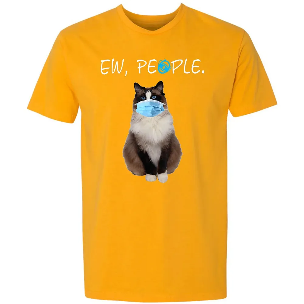 Ragdoll Cat Ew People Cat Wearing A Face Mask Premium Unisex T-shirt - 11