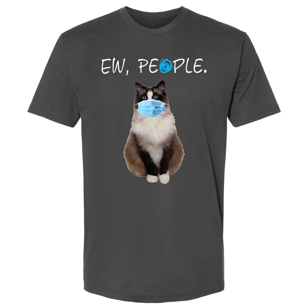 Ragdoll Cat Ew People Cat Wearing A Face Mask Premium Unisex T-shirt - 8
