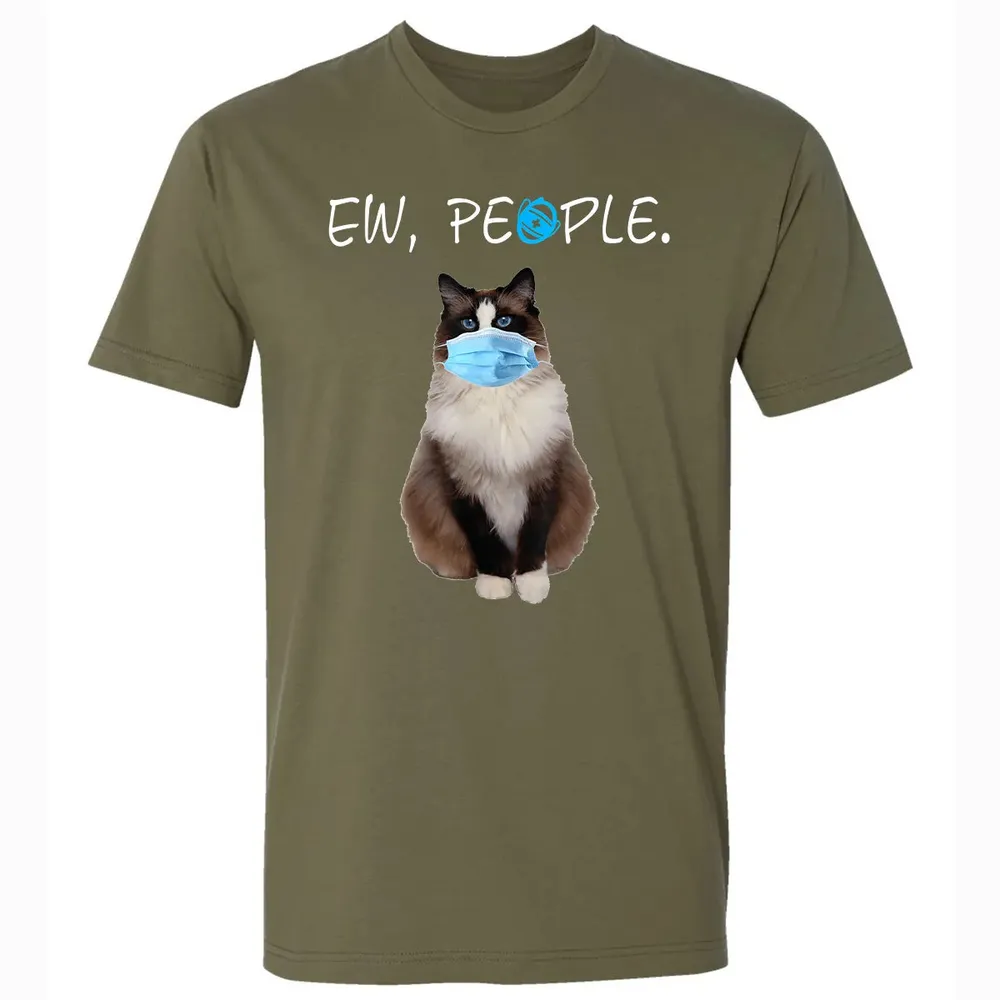 Ragdoll Cat Ew People Cat Wearing A Face Mask Premium Unisex T-shirt - 5