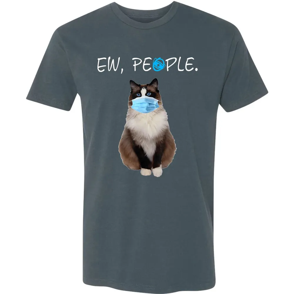 Ragdoll Cat Ew People Cat Wearing A Face Mask Premium Unisex T-shirt - 14