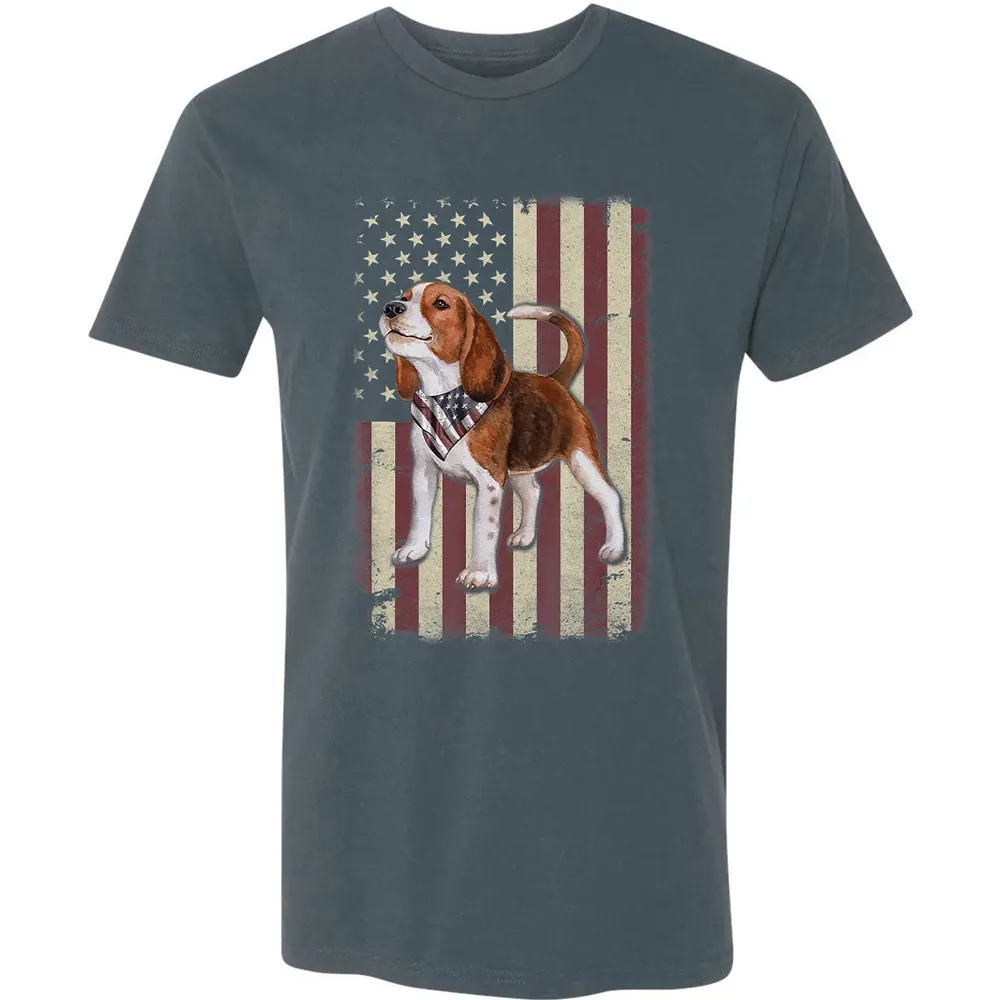 Beagle American Flag Bandana Patriotic 4th Of July T Premium Unisex T-shirt - 14