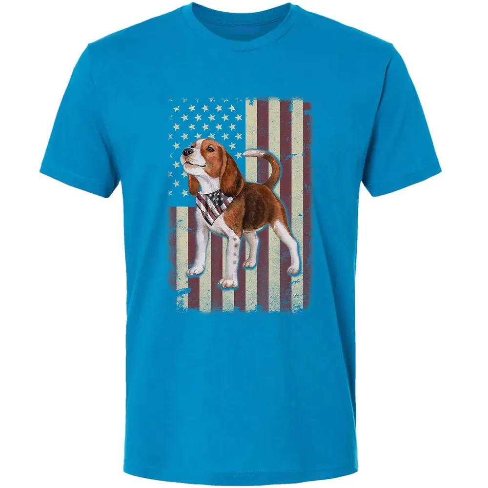 Beagle American Flag Bandana Patriotic 4th Of July T Premium Unisex T-shirt - 15
