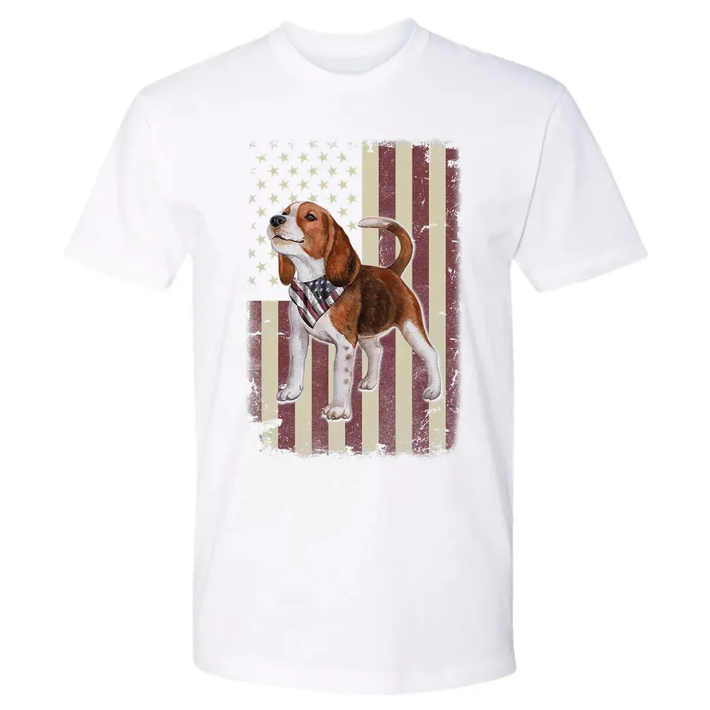 Beagle American Flag Bandana Patriotic 4th Of July T Premium Unisex T-shirt - 4
