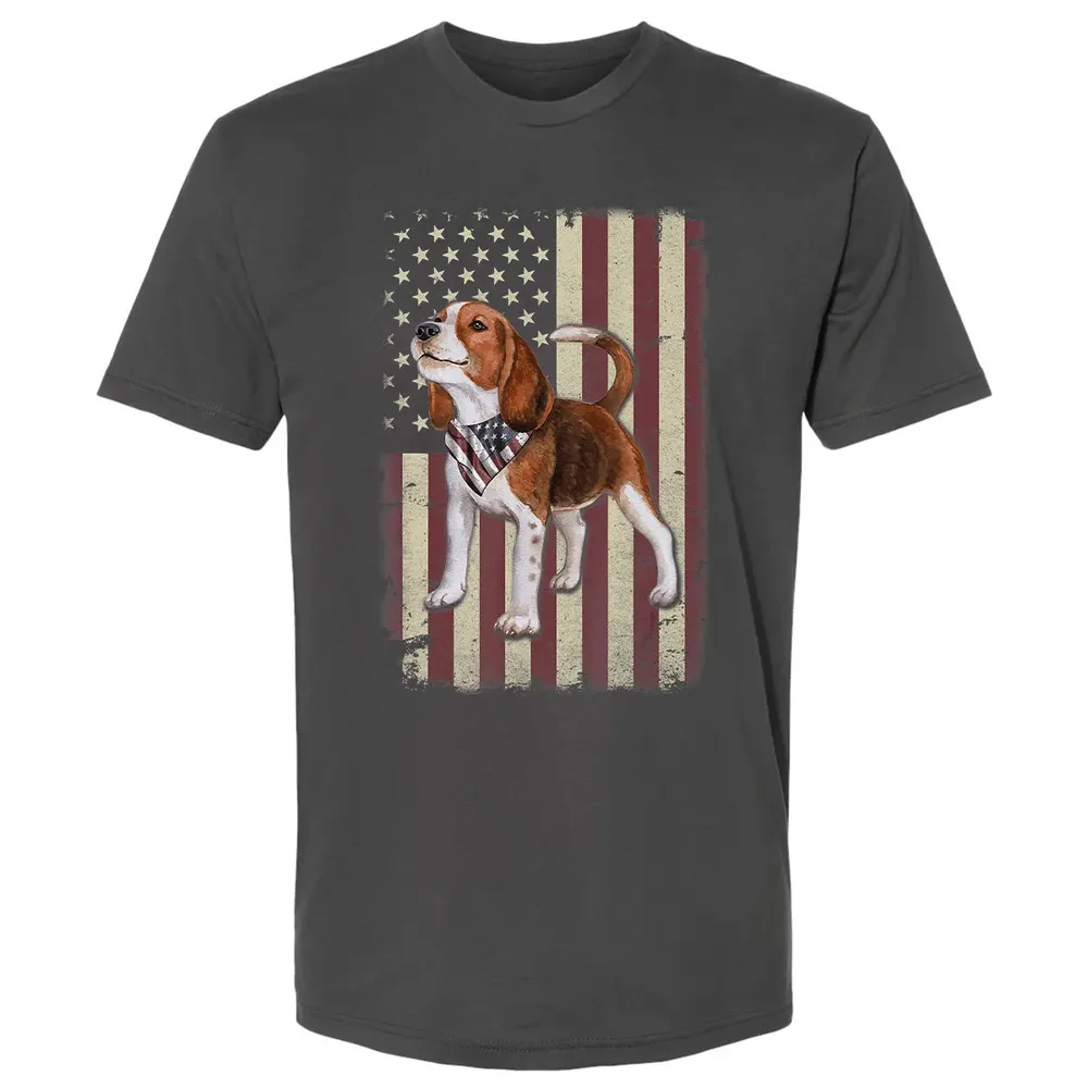 Beagle American Flag Bandana Patriotic 4th Of July T Premium Unisex T-shirt - 8