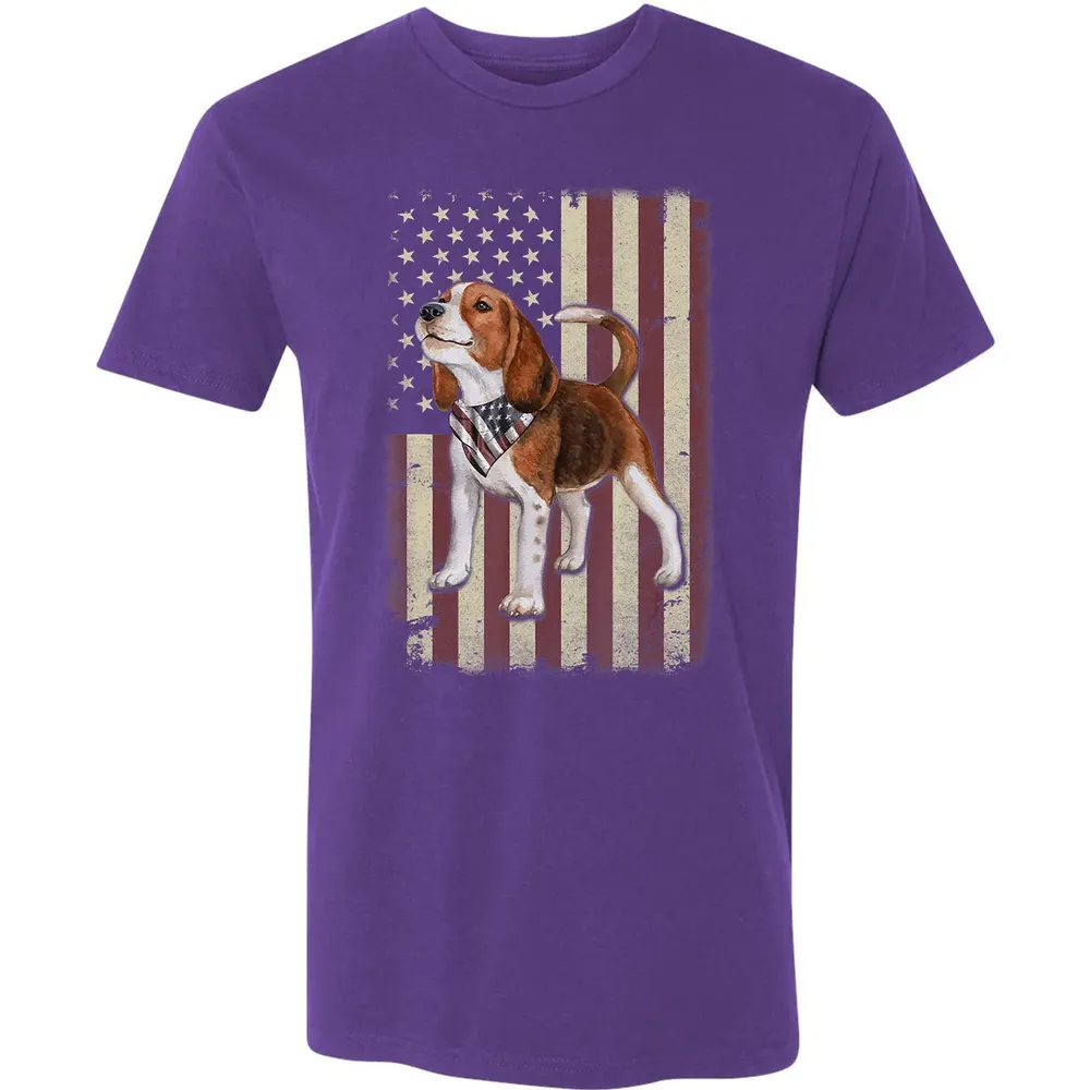 Beagle American Flag Bandana Patriotic 4th Of July T Premium Unisex T-shirt - 7