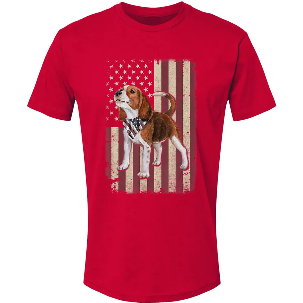 Beagle American Flag Bandana Patriotic 4th Of July T Premium Unisex T-shirt - 6