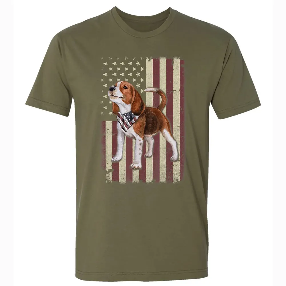 Beagle American Flag Bandana Patriotic 4th Of July T Premium Unisex T-shirt - 5