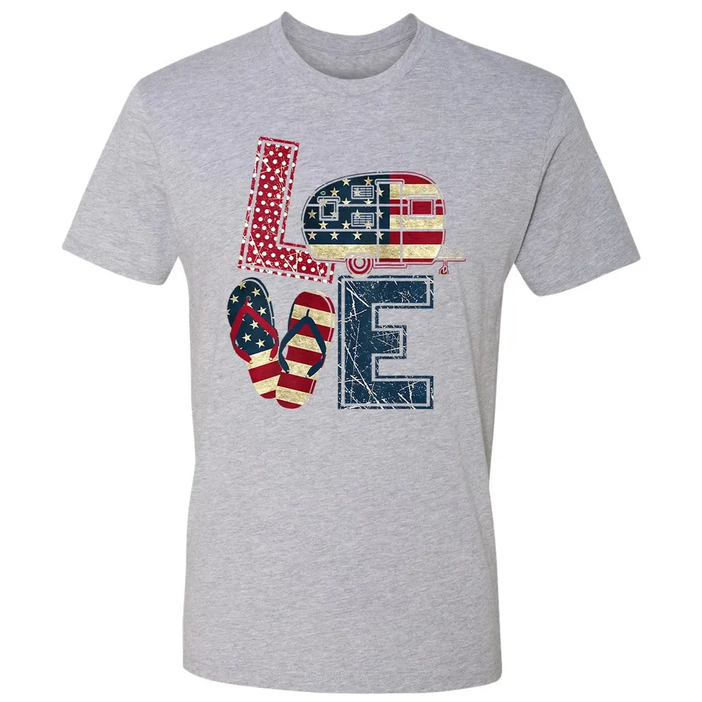 Womens Love Camping And Flip Flops 4th Of July Camper Women Premium Unisex T-shirt - 9