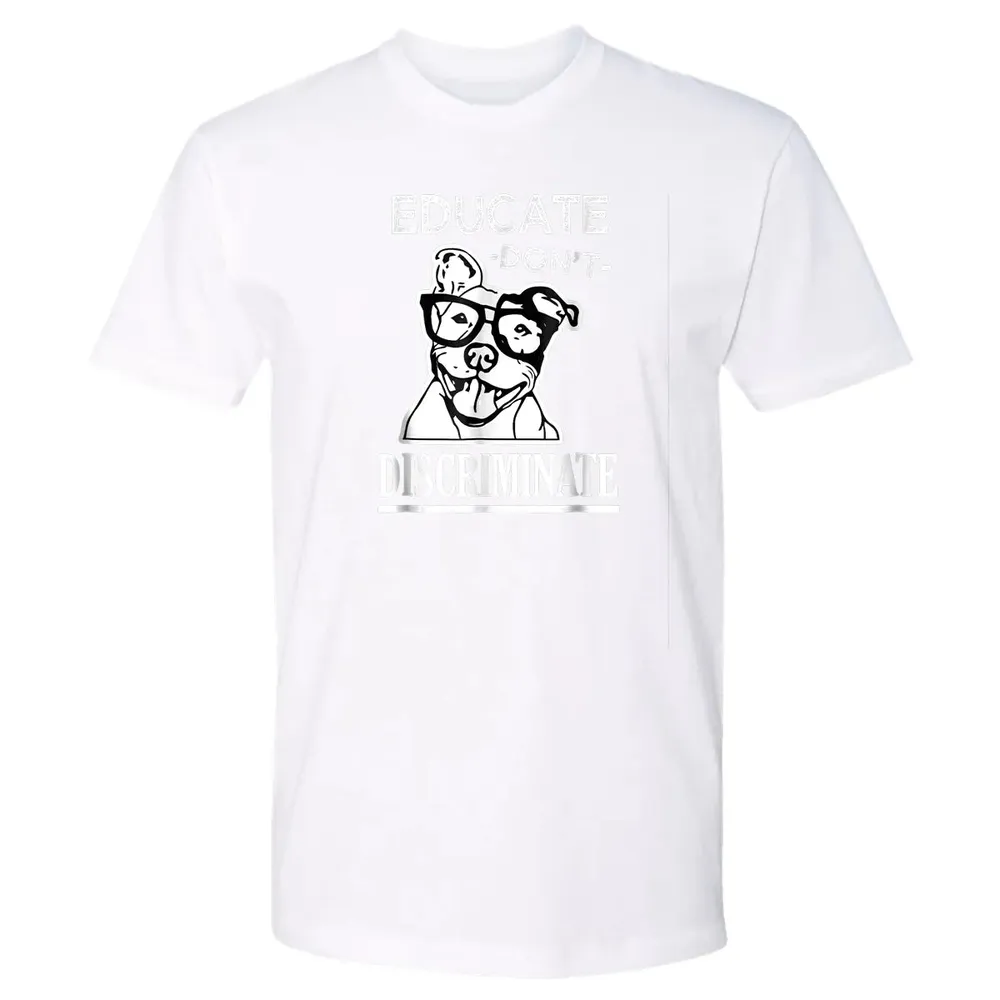 Educate don't Discriminate Pitbull awareness rescue Premium Unisex T-shirt - 4