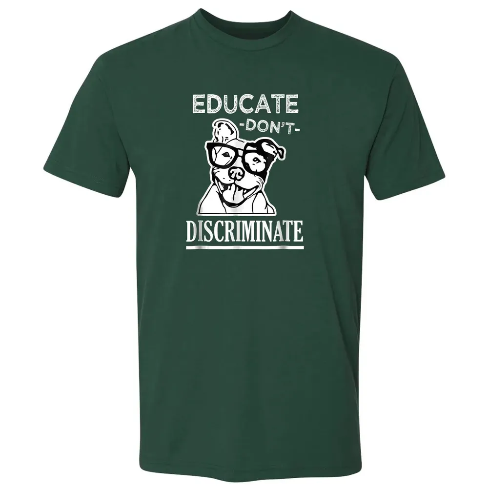 Educate don't Discriminate Pitbull awareness rescue Premium Unisex T-shirt - 12