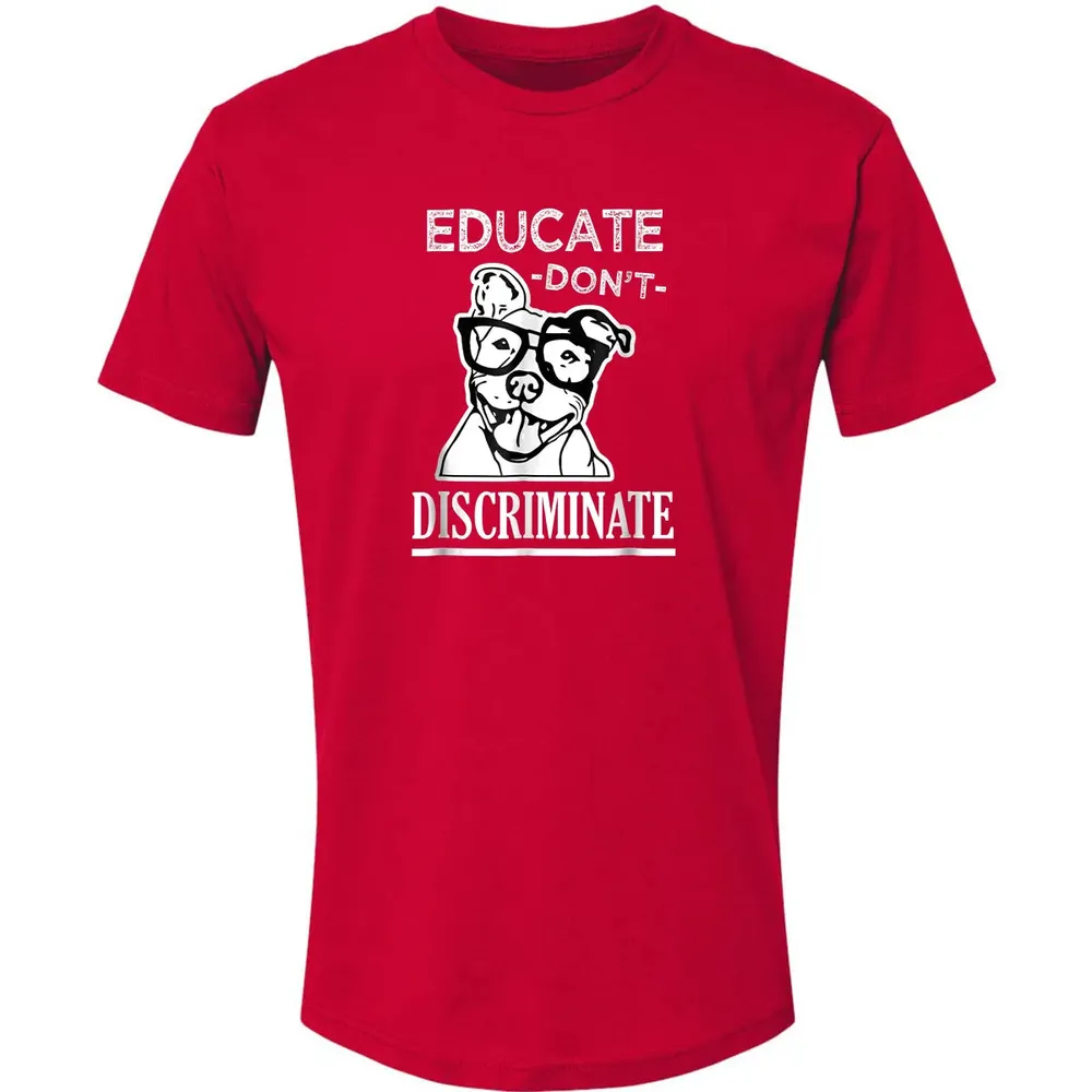 Educate don't Discriminate Pitbull awareness rescue Premium Unisex T-shirt - 6