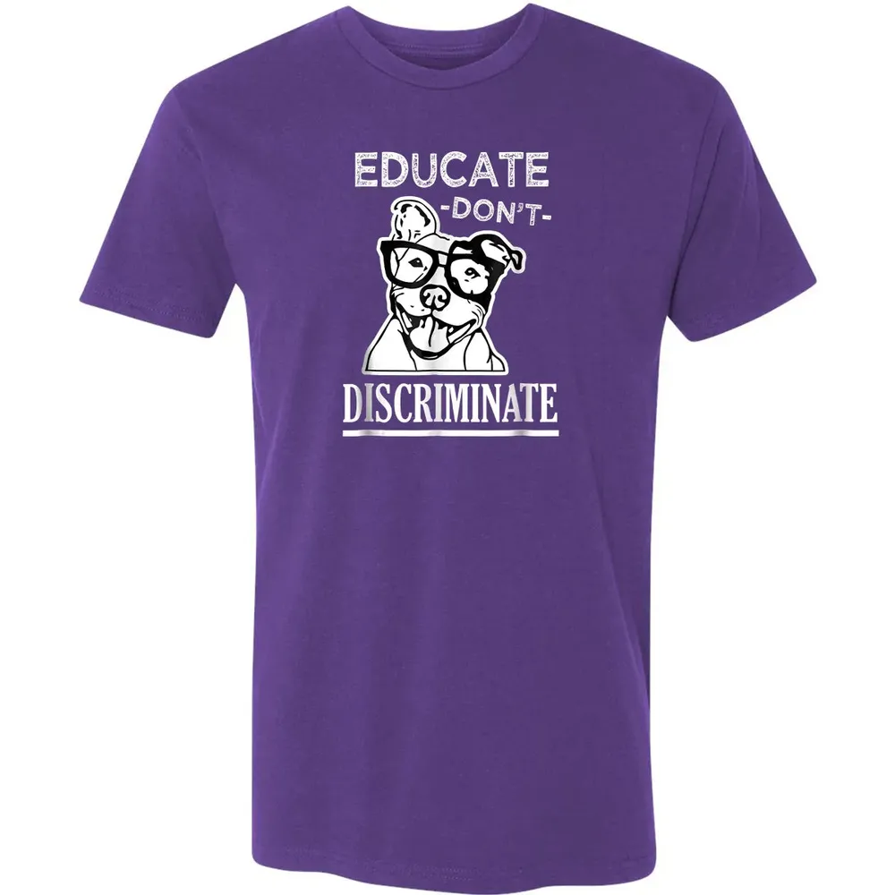 Educate don't Discriminate Pitbull awareness rescue Premium Unisex T-shirt - 7