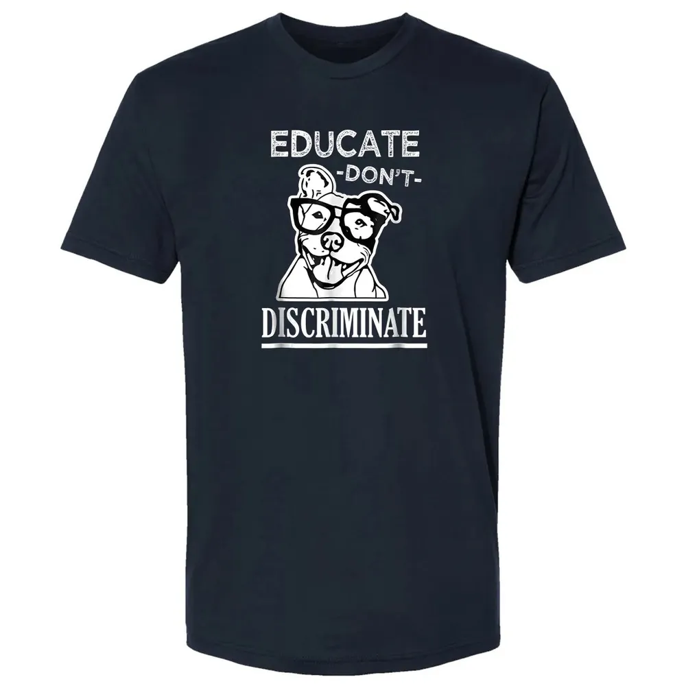 Educate don't Discriminate Pitbull awareness rescue Premium Unisex T-shirt - 2