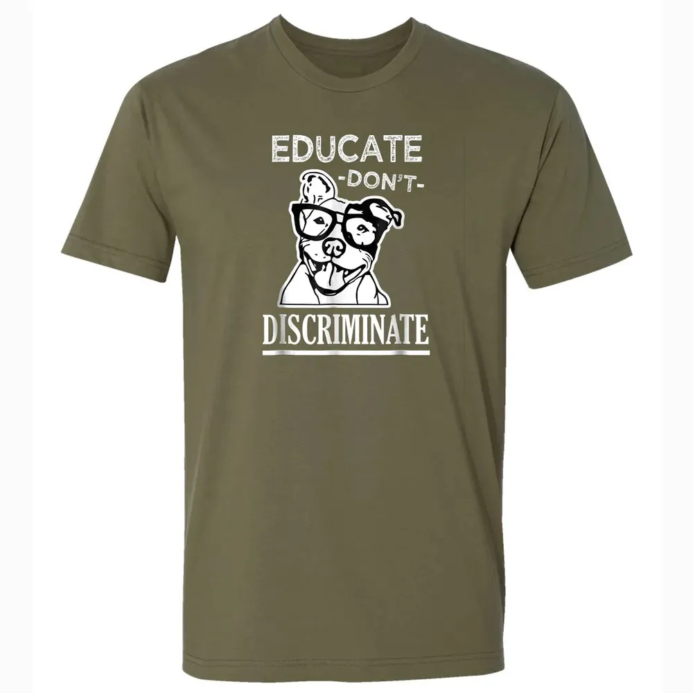 Educate don't Discriminate Pitbull awareness rescue Premium Unisex T-shirt - 5