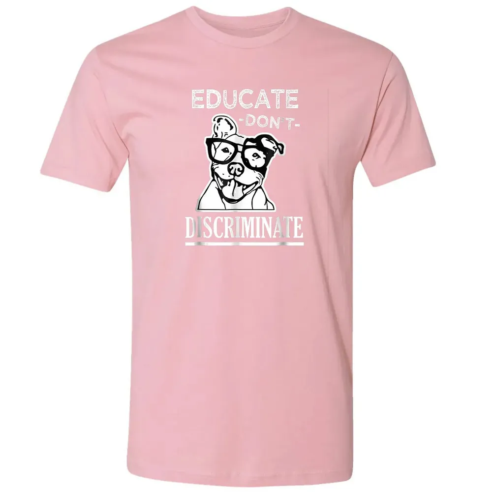 Educate don't Discriminate Pitbull awareness rescue Premium Unisex T-shirt - 3