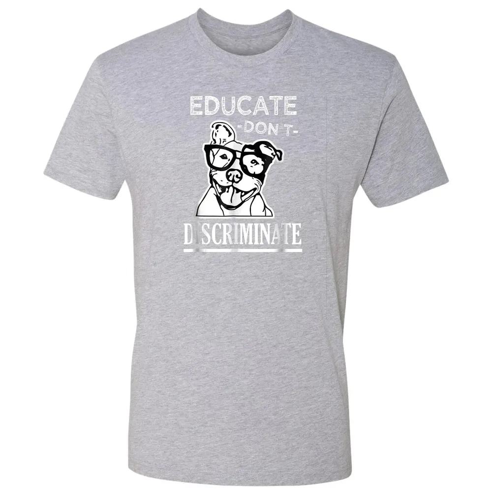 Educate don't Discriminate Pitbull awareness rescue Premium Unisex T-shirt - 9