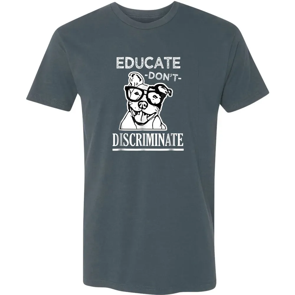 Educate don't Discriminate Pitbull awareness rescue Premium Unisex T-shirt - 14