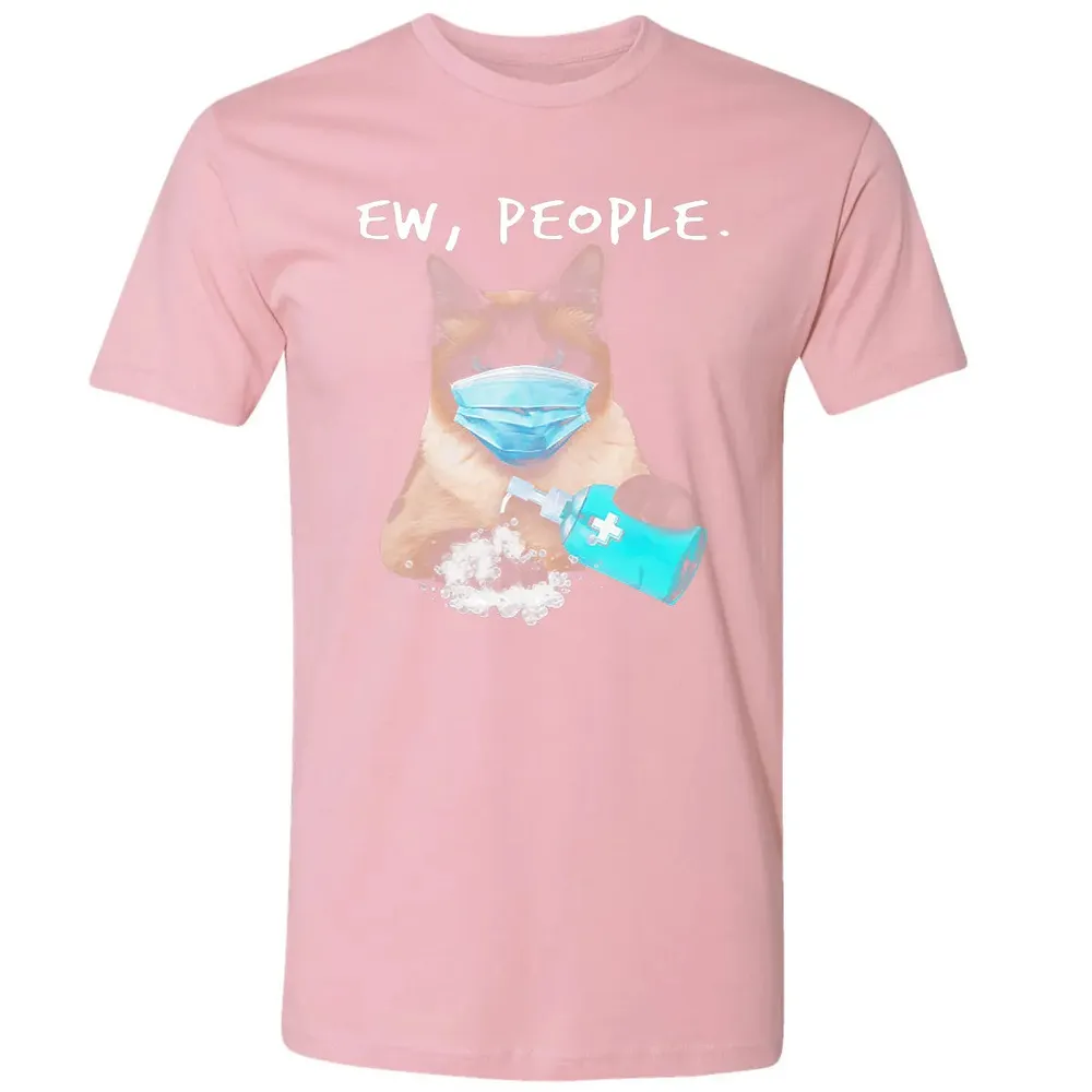 Siamese Cat Ew People Dog Wearing A Face Mask Premium Unisex T-shirt - 3