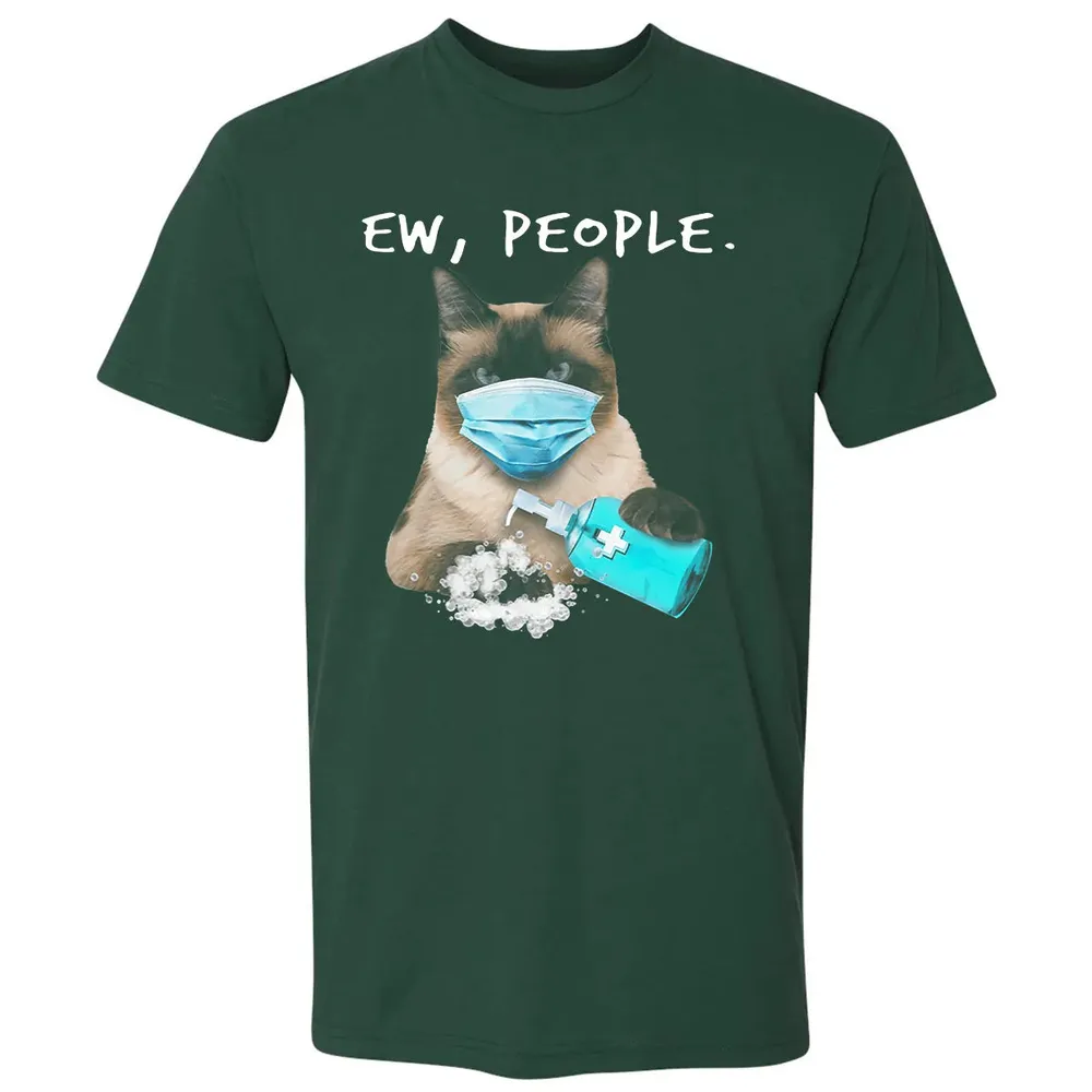 Siamese Cat Ew People Dog Wearing A Face Mask Premium Unisex T-shirt - 12