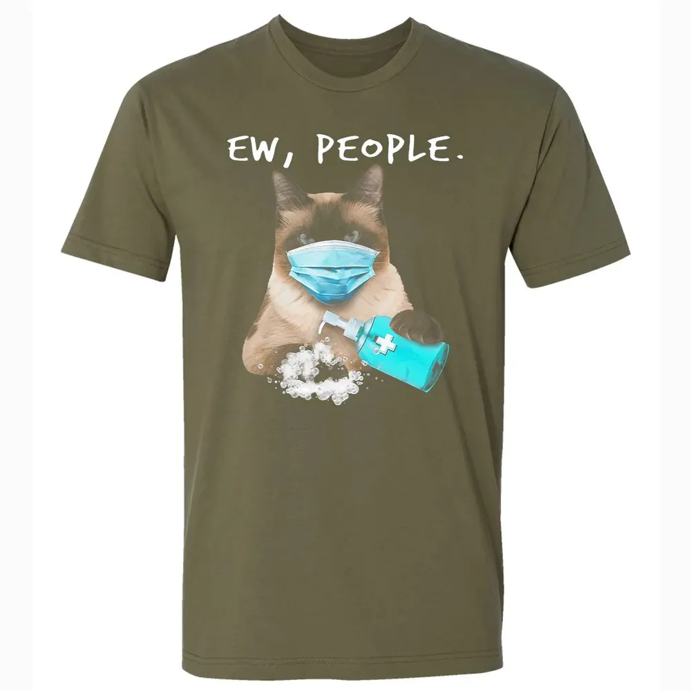 Siamese Cat Ew People Dog Wearing A Face Mask Premium Unisex T-shirt - 5