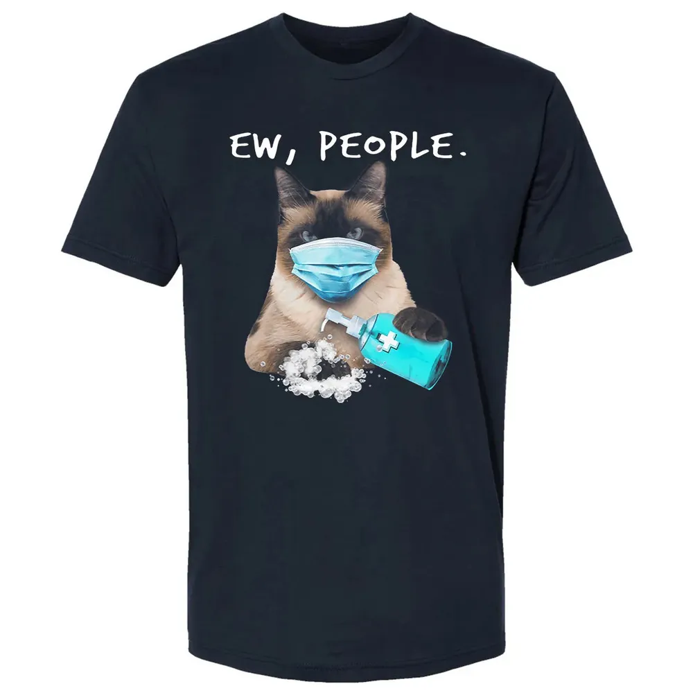 Siamese Cat Ew People Dog Wearing A Face Mask Premium Unisex T-shirt - 2