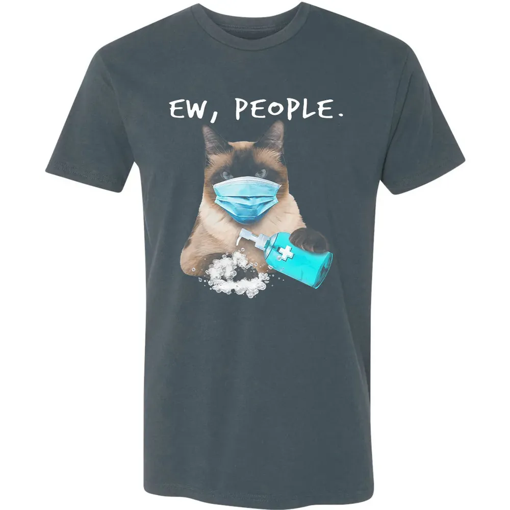 Siamese Cat Ew People Dog Wearing A Face Mask Premium Unisex T-shirt - 14