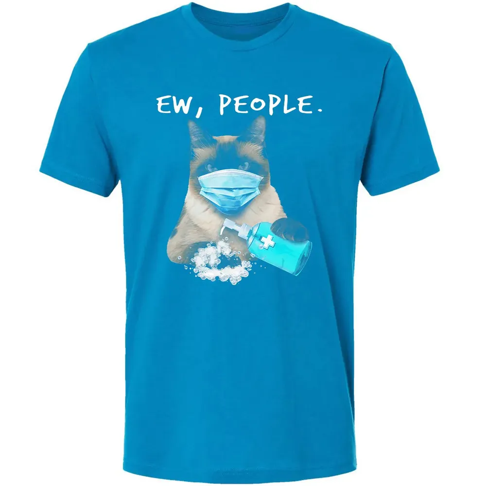 Siamese Cat Ew People Dog Wearing A Face Mask Premium Unisex T-shirt - 15
