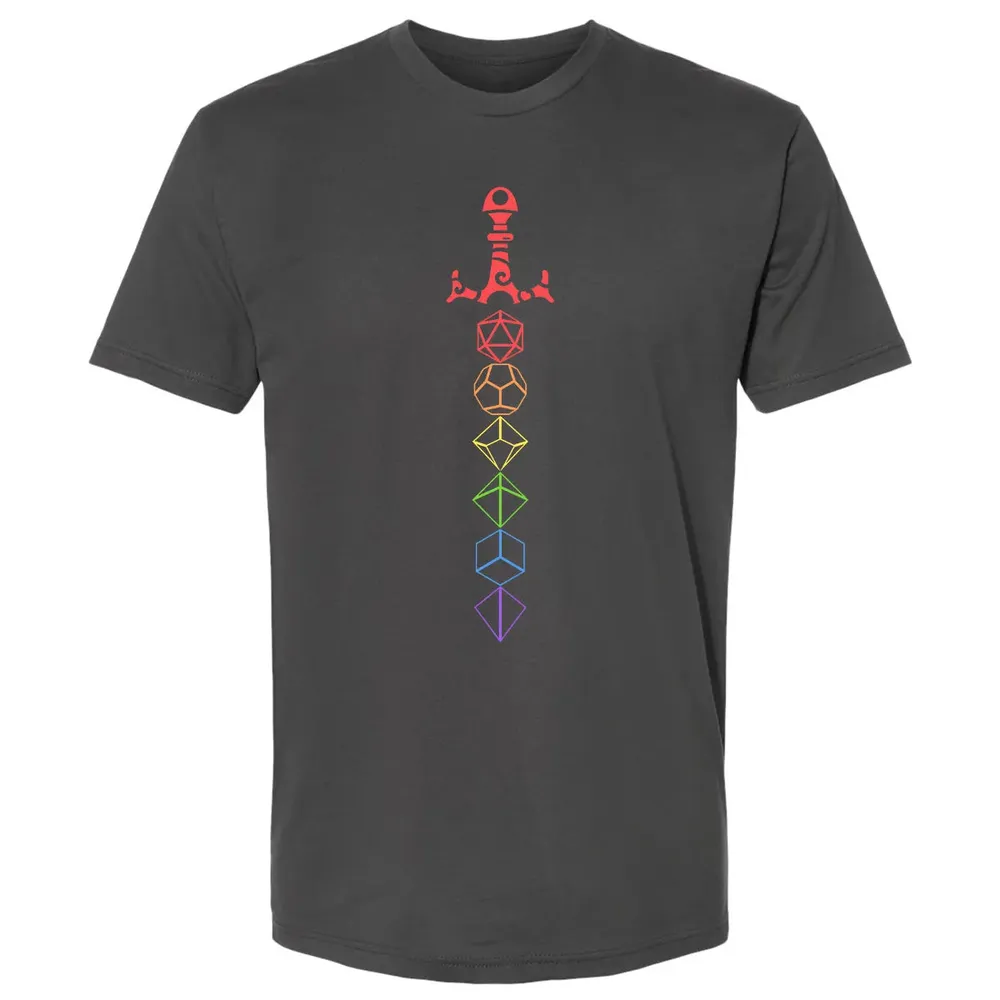 Rainbow Dice Sword LGBT Premium Unisex T-shirt - 8