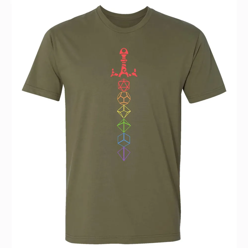 Rainbow Dice Sword LGBT Premium Unisex T-shirt - 5