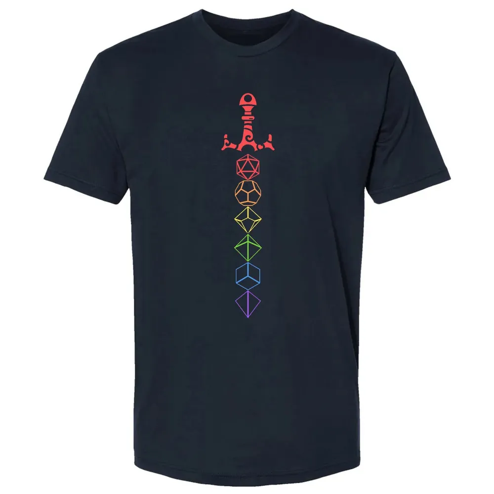 Rainbow Dice Sword LGBT Premium Unisex T-shirt - 2