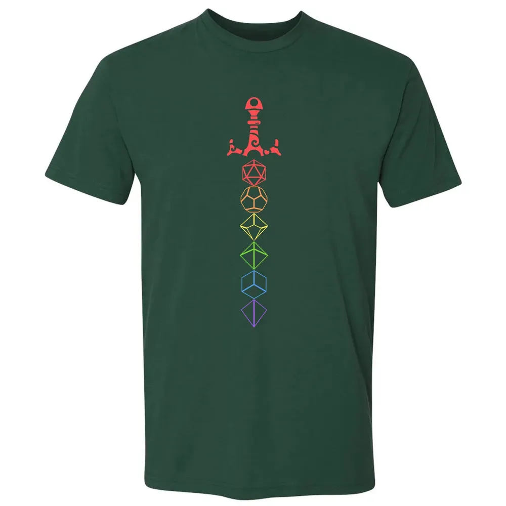 Rainbow Dice Sword LGBT Premium Unisex T-shirt - 12