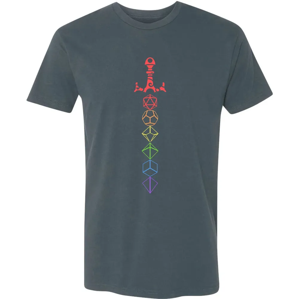 Rainbow Dice Sword LGBT Premium Unisex T-shirt - 14