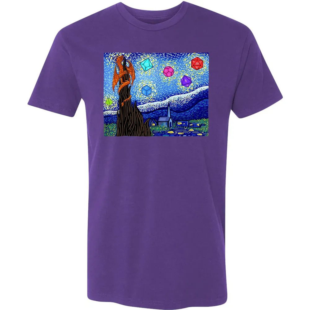Dices and Starry Night Premium Unisex T-shirt - 7