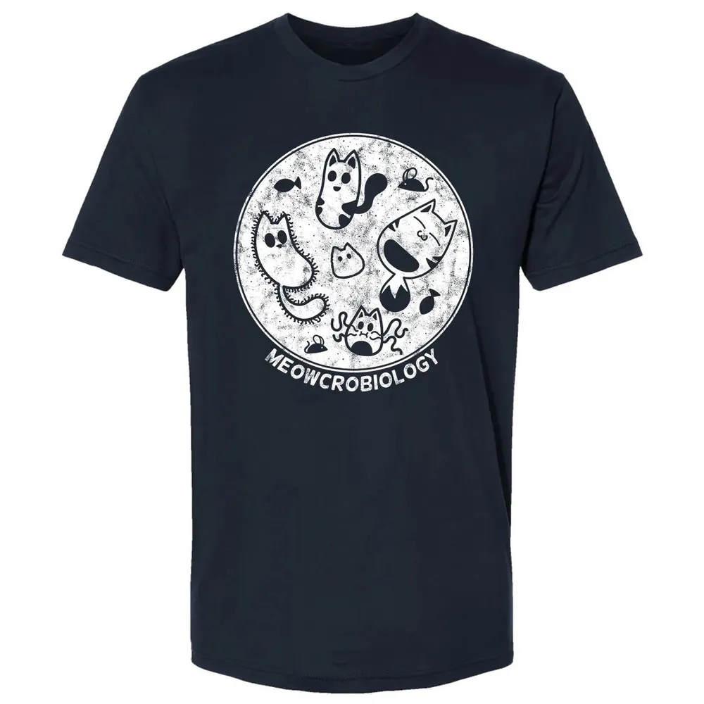 Cute Cat Distressed Bacteria Microbiology Science Premium Unisex T-shirt - 2