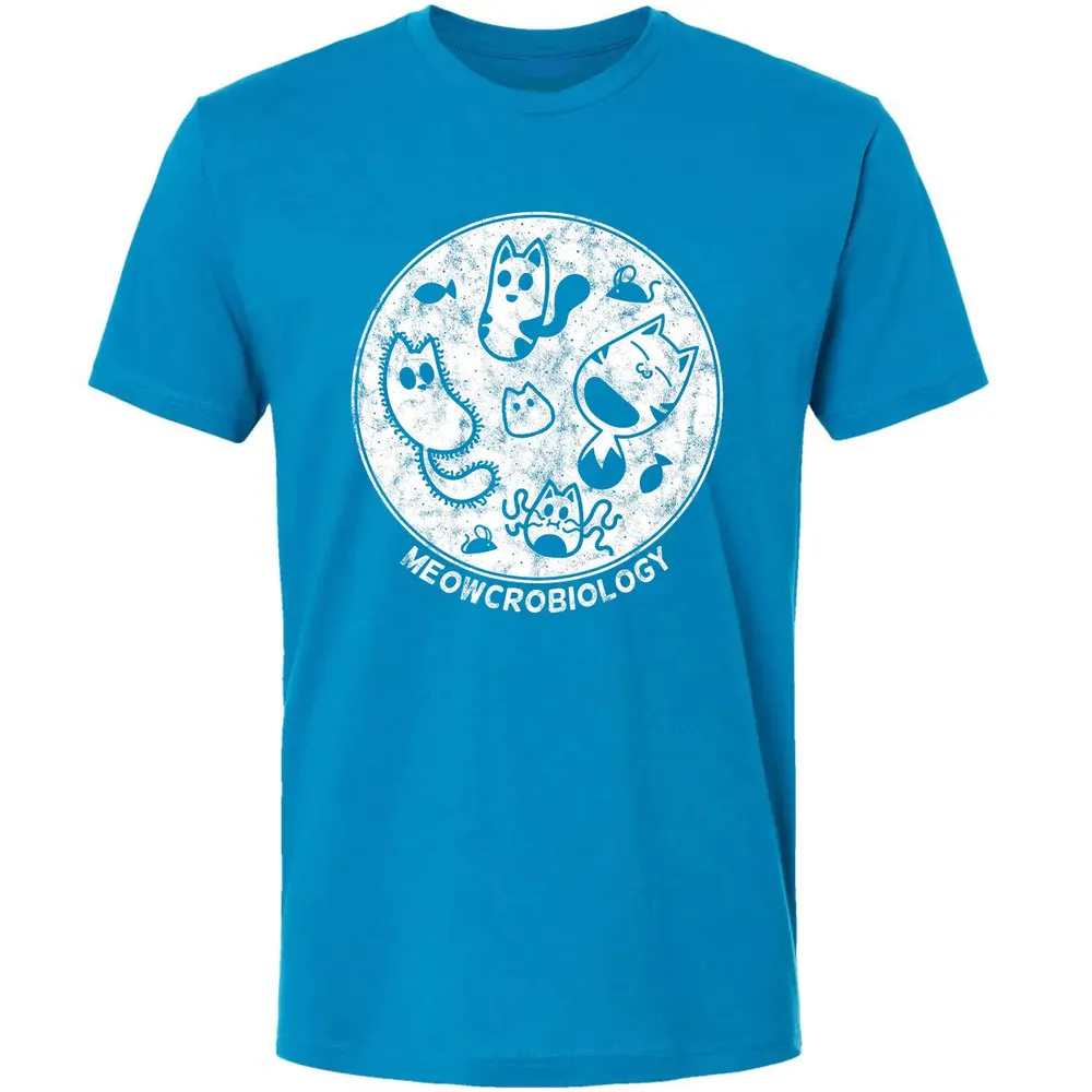 Cute Cat Distressed Bacteria Microbiology Science Premium Unisex T-shirt - 15