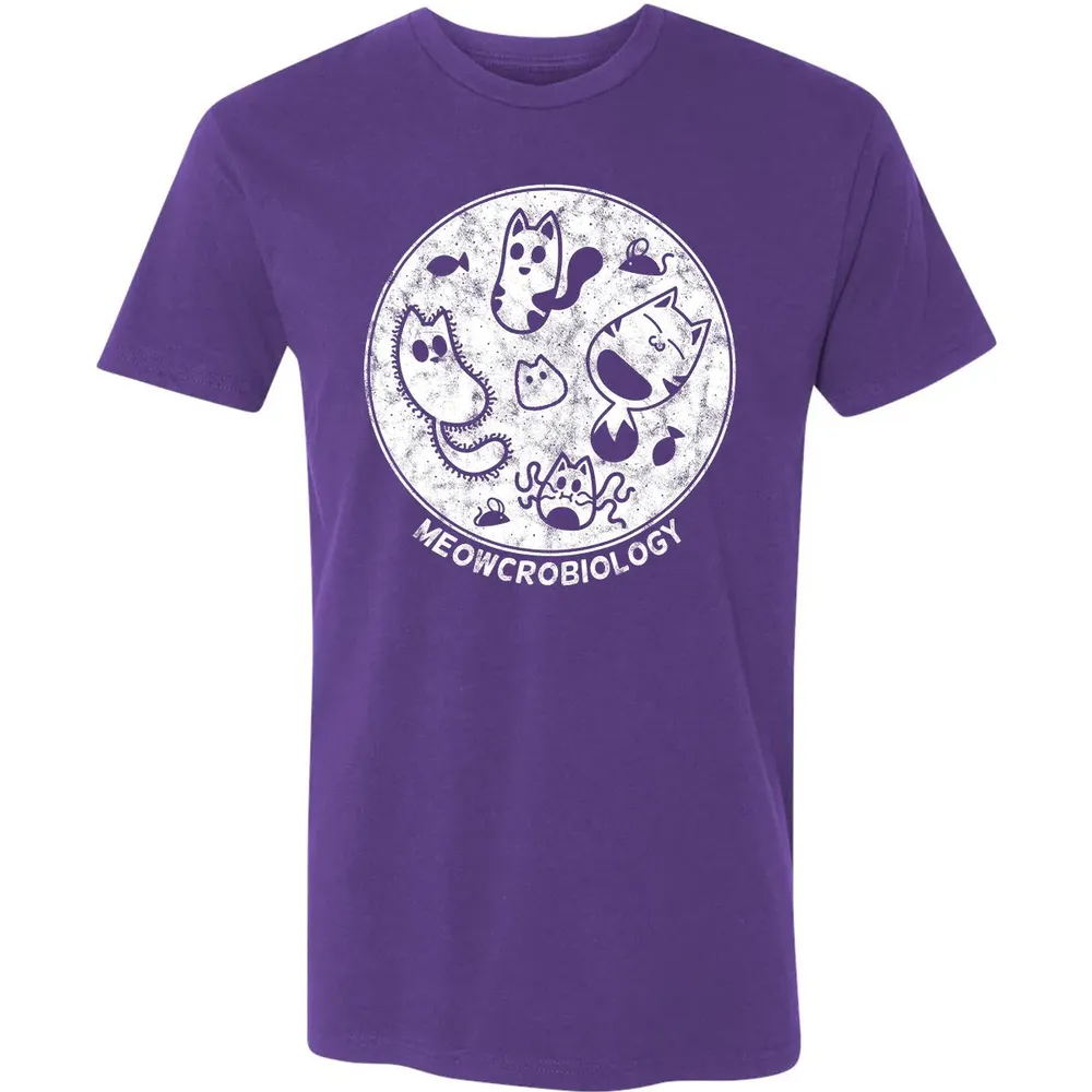 Cute Cat Distressed Bacteria Microbiology Science Premium Unisex T-shirt - 7