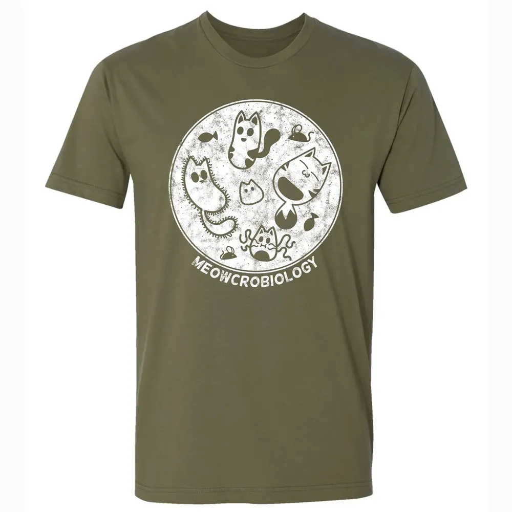 Cute Cat Distressed Bacteria Microbiology Science Premium Unisex T-shirt - 5